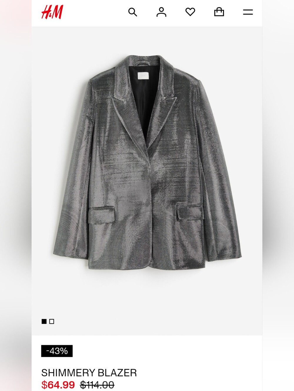 H&M Sparkle Black Blazer Limited Edition